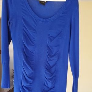 Royal Blue Sweater with Ruching Detail